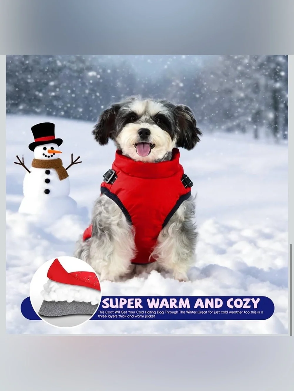 Gyuzh Dog Coat with Harness Puppy Coats Small Dog Harness Jacket Winter Waterpro